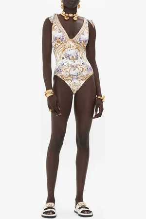 Camilla Ruched Tri - Tie Shoulder One Piece Palazzo Play Date, XL