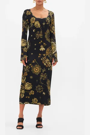 Camilla Square Neck Midi Jersey Rib Dress So Says the Oracle, S