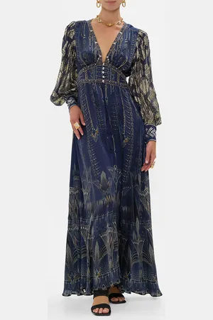 Camilla Shaped Waistband Dress with Gathered Sleeves the Egypt Effect, XXL