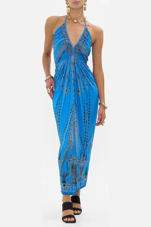 Camilla V Neck Gathered Jersey Dress Archival Revival, S