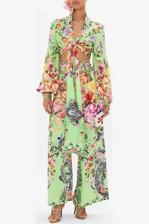 Camilla Cropped Wrap Shirt Porcelain Dream, L