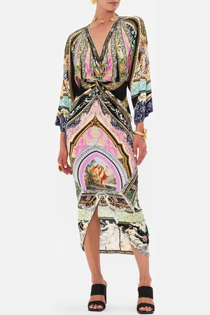 Camilla Long Split Front Twist Dress Florence Field Day, 3XL