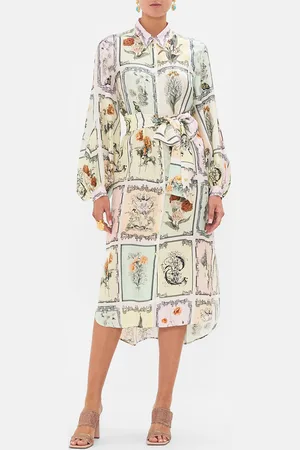 Camilla High Low Midi Shirt Dress Long Live Letterpress, XL