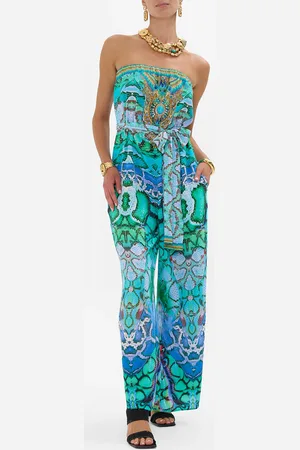 Camilla Tie Waist Strapless Jumpsuit Land of Wonder, XXL