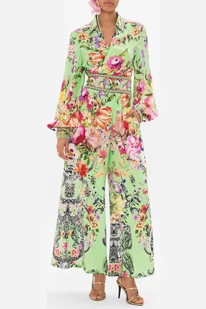 Camilla Shirred Waist Pant Porcelain Dream, S