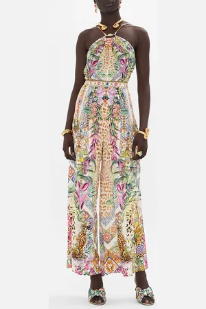 Camilla Wide Leg Trouser with Front Pockets Flowers of Neptune, XS