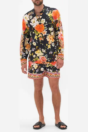 Camilla Long Sleeve Mandarin Collar Shirt Secret History, M