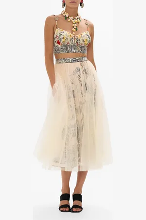 Camilla Midi Tulle Skirt Etched into Eternity, S