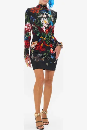 Camilla Jersey Cross Front Mini Dress a Still Life, S