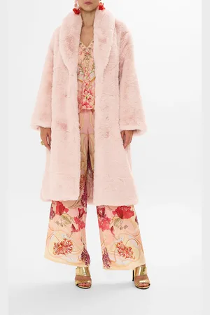 Camilla Long Teddy Coat Blossoms and Brushstrokes, S