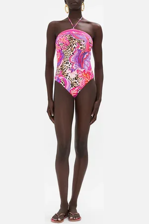 Camilla Bandeau One Piece with Halter Tie Viola Vintage, XL