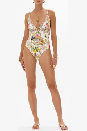 Camilla High Tri One Piece with Front Trim Egyptian Rose, XL