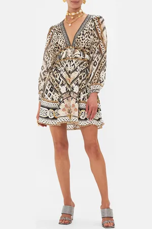 Camilla Curved Waistband Short Dress Mosaic Muse, S