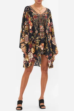 Camilla Raglan Sleeve Flared Kaftan Stitched in Time, S/M