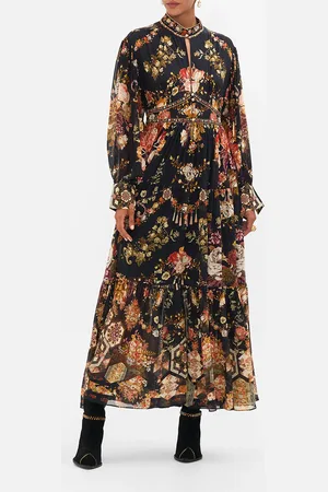 Camilla Shaped Waistband Dress with Tiered Skirt Stitched in Time, XL
