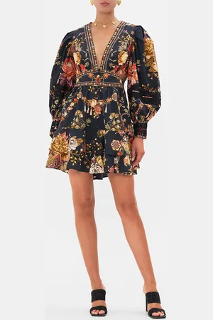 Camilla Button Front Frill Dress with Lace Detail Stitched in Time, XS