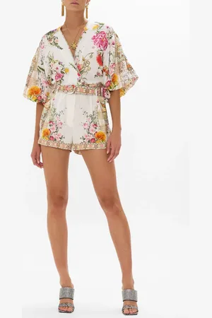Camilla Tie Front Puff Sleeve Top Egyptian Rose, M/L