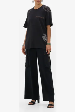 Camilla Oversized Band Tee - Black Cartouche Kingdom, M