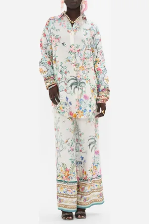 Camilla Shirt Tunic with Side Buttons Plumes and Parterres, S