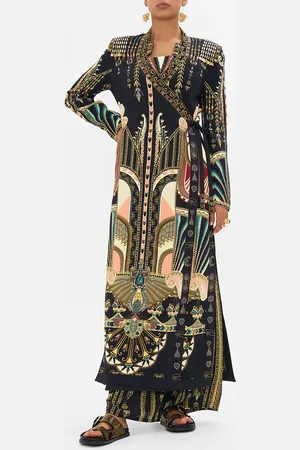 Camilla Hand Embellished Cross Over Coat they Called Her Nefertari, S