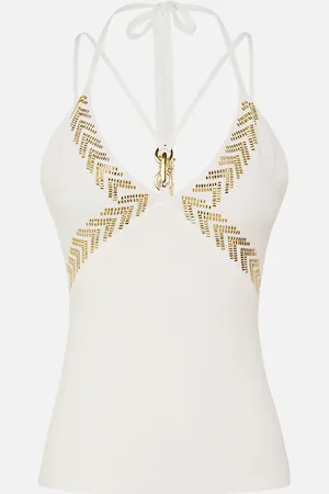 Camilla Fitted Knit Top with Hardware Goddess Energy, XS/S