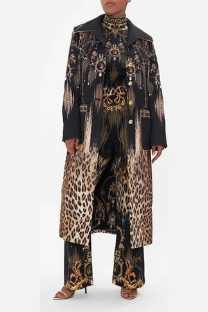 Camilla Long Button Front Coat Jungle Dreaming, M