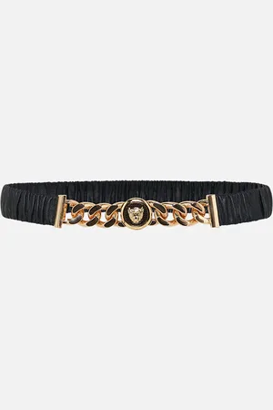 Camilla Leopard Button Elastic Belt Solid , S