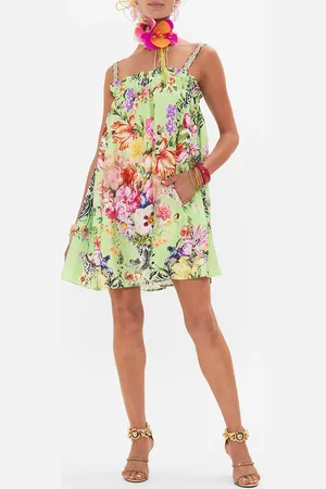 Camilla Wide Strap Short Sundress Porcelain Dream, M/L