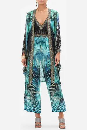 Camilla Dramatic Sleeve Cocoon Layer Azure Allure, O/S