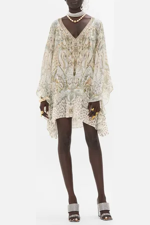 Camilla Raglan Sleeve Flared Kaftan Ivory Tower Tales, L/XL