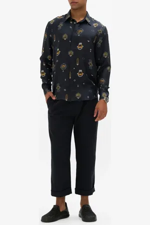 Camilla Long Sleeve Hidden Placket Shirt Call Me Cleopatra, L
