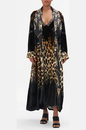 Camilla Velvet Long Robe with Tie Jungle Dreaming, L
