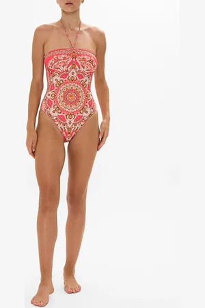 Camilla Bandeau One Piece with Halter Tie Shell Games, S