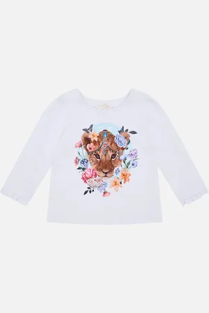 Camilla Babies Long Sleeve Top with Frill Woodblock Wonder, 3/6MTHS