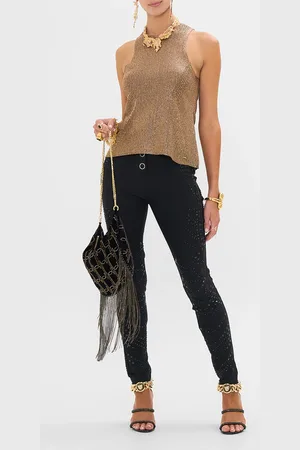 Camilla Crew Neck Knit Cami - Nouveau Noir, M/L