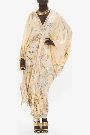 Camilla T Shape Long Kaftan Adorned in Antiquity, O/S