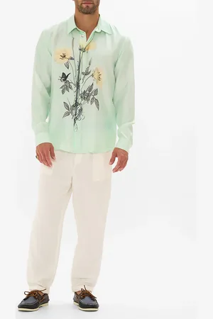 Camilla Long Sleeve Hidden Placket Shirt Petal Promise Land, XL
