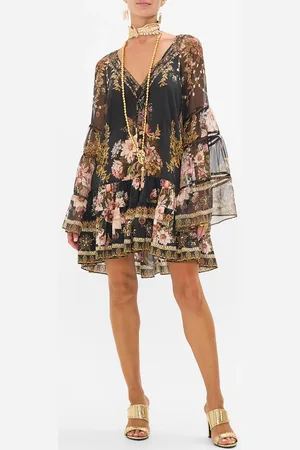 Camilla A-Line Gathered Panel Dress with Lace Trims Dynasty Daze, S