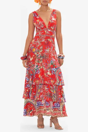 Camilla Tiered Ruffle Hem Dress the Summer Palace, L