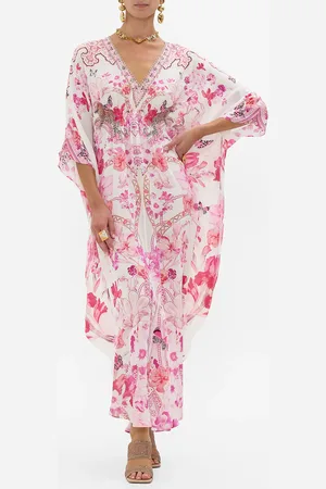 Camilla Gathered Waist Kaftan Botanical Novella, O/S