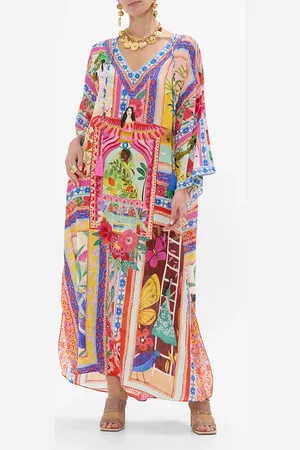 Camilla V Neck Kaftan with Ties Roeqiyas Realm, O/S
