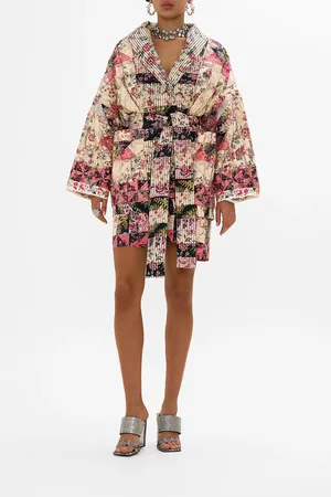 Camilla Reversible Quilted Coat Patchwork Poetry, L