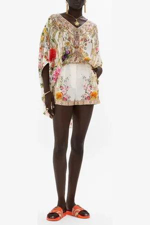 Camilla Rectangular V Neck Kaftan Egyptian Rose, O/S