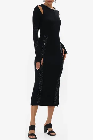 Camilla Engineered Cut Out Long Knit Dress Cartouche Kingdom, M
