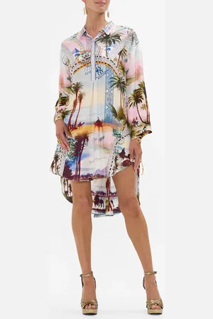 Camilla Relaxed High Low Shirt Dress Call Me in Cairo, XS/S
