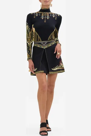 Camilla Metal Studded Shaped Waistband Mini Skirt they Called Her Nefertari, M