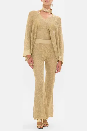 Camilla Gold Pointelle Knit Pant Valley of the Kings, M/L