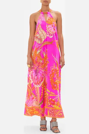 Camilla Split Neck Tie Back Dress a Heart that Flutters, XS