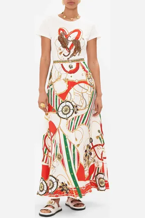 Camilla Button Through Skirt Saluti Summertime, M