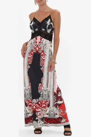 Camilla Lace Splice Bias Long Dress Mark of Medusa, XS